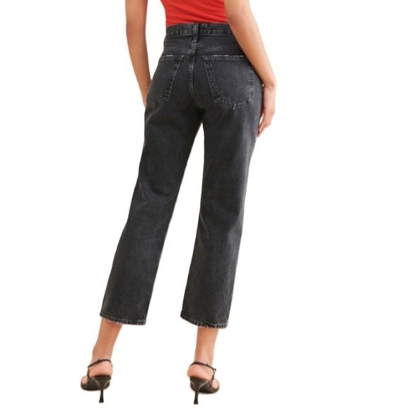 AGOLDE Wyman Mid Rise Straight Leg Vintage Ankle Faded Black Denim Jean Size 32 - Picture 2 of 12